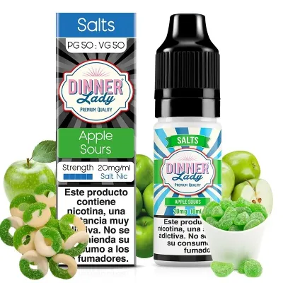 Sales de Nicotina Dinner Lady Apple Sours 10ml 20mg