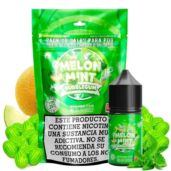 Sales de Nicotina Oil4vap Melon Mint Bubblegum Pack de 23ml