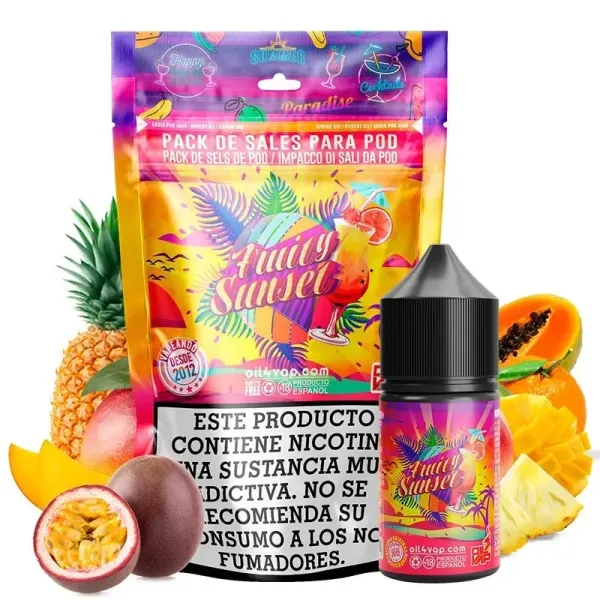Sales de Nicotina Oil4vap Fruit Sunset Pack de 23ml