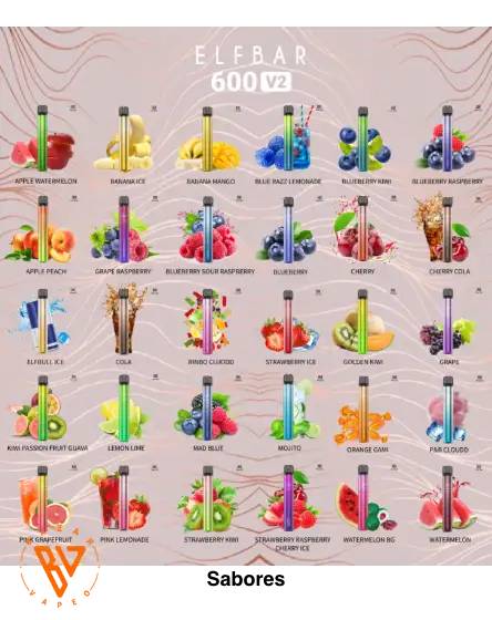 Vaper desechable ElfBar 600 V2 Sabores