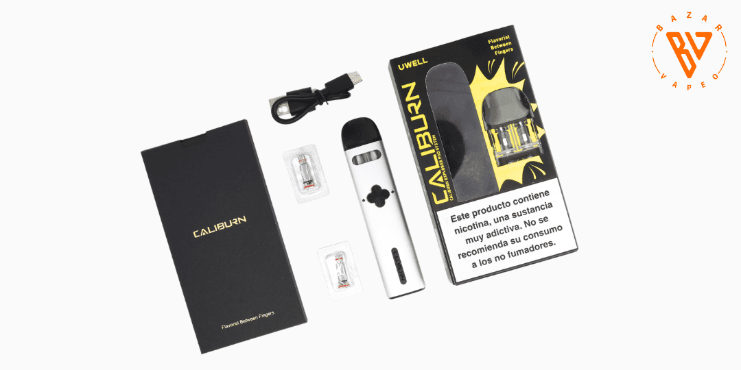 Accesorios incluidos en el Kit Caliburn Explorer de Uwell