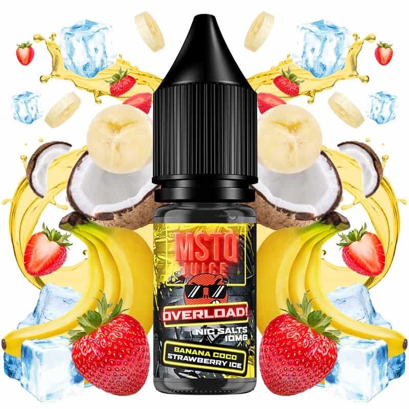 MSTQ Juice Overload Salts Banana Coco Strawberry Ice 10ml MSTQ Juice Overload Salts Banana Coco Strawberry Ice 10ml