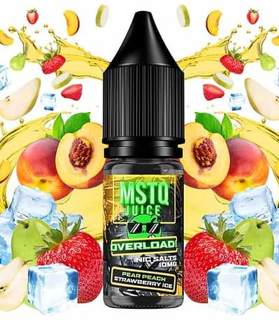 MSTQ Juice Overload Salts Pear Peach Strawberry Ice 10ml