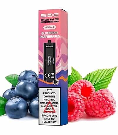 Ske Crystal Pod Precargado 4 en 1 Blueberry Raspberry Pack 4
