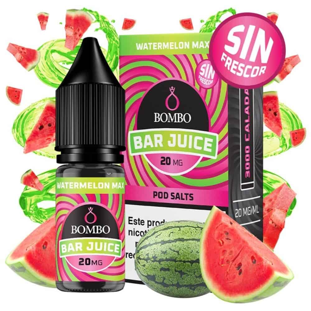 Bombo Salts Bar Juice Watermelon Max Sin Frescor 10ml Bombo Salts Bar Juice Watermelon Max Sin Frescor 10ml