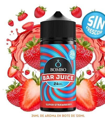 Aroma Bombo Bar Juice Super Strawberry Sin Frescor 24ml
